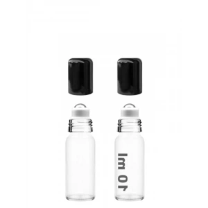 10 ml Sızdırmaz Siyah Kapaklı Cam Roll On Şişe 2 Adet