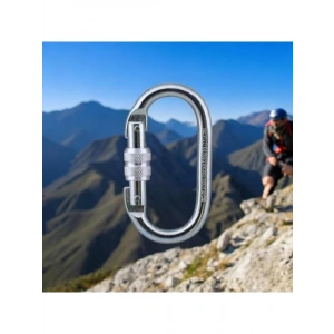 10 mm Kilitli Oval Karabina, Paslanmaz Çelik, Tırmanma İçin Uygun