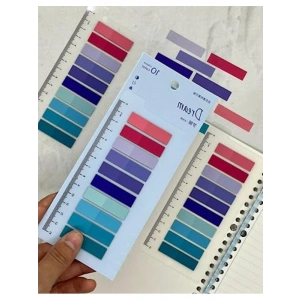 10 Renkli Şeffaf İndeks Sticker Seti, Kitap Ayracı İçin