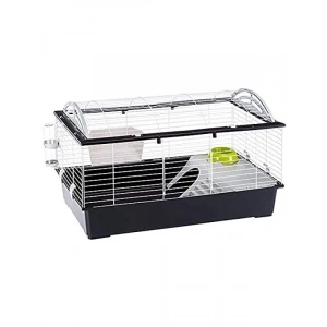 100 cm Beyaz ve Siyah Renkli Hamster Tavşan Kafesi