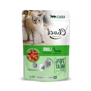 100 Gr Kuzu Etli Yaş Kedi Maması, 24 Adet Paket