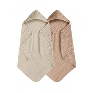 %100 Müslin Pamuklu Bebek Banyo Havlusu, 80x80 cm