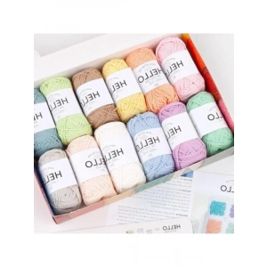 %100 Pamuk İp Seti - 12 x 25g Pastel Renk