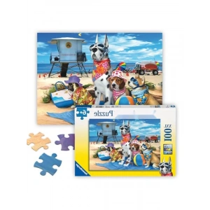 100 Parça Canlı Renkli Köpek Çetesi Puzzle