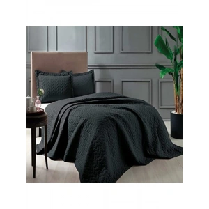 %100 Polyester Çift Kişilik Yatak Örtüsü Seti - Siyah
