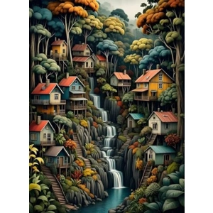 1000 Parça Ağaçların Gölgesinde Huzur Temalı Puzzle