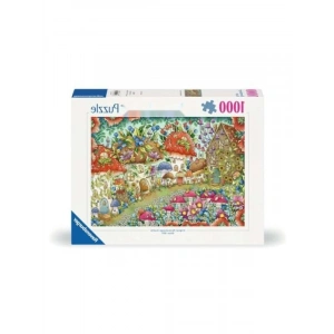 1000 Parça Çiçekli Mantar Evler Yetişkin Puzzle