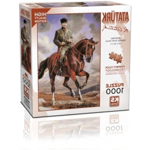 1000 Parça Kırmızı Antik Halı Desenli Eğlenceli Puzzle