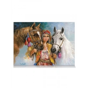 1000 Parça Rustik Köylü Kızı Temalı Puzzle