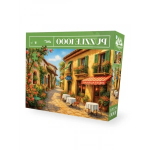1000 Parçalı Güneşli Kafe Sokağı Puzzle
