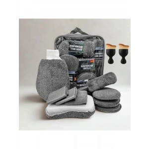 11 Parça Mikrofiber Oto Yıkama Seti, Fırça ve Bez ile Tam Set