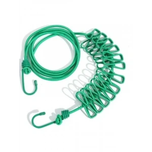 12 Adet Mandallı Elastik Çamaşır İpi - Taşınabilir ve Dayanıklı