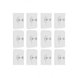 12 Adet Şeffaf Yapışkanlı Resim Askısı Seti