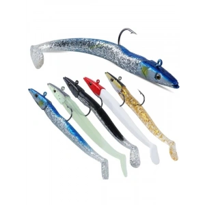 12 cm Silikon Jig Balık Yem Seti, 20 Gram, 5 Adet Kutulu Set