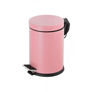 12 L Hacimli Pembe Pedallı Paslanmaz Çöp Kovası