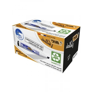 12li Kutu Beyaz Tahta Kalemi, Kesik Uç, Siyah