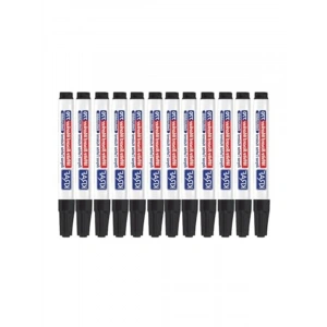 12li Siyah Doldurulabilir Beyaz Tahta Kalemi Seti