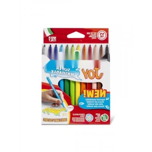 12li Süper Yıkanabilir Keçeli Boya Kalemi Seti