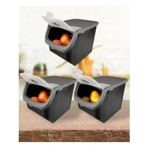 12 Litre Kapasiteli Soğan Patates Saklama Kabı, Gri