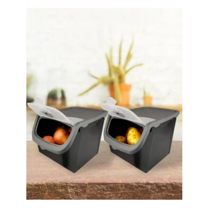 12 Litre Kapasiteli Soğan Patates Saklama Kabı - Gri