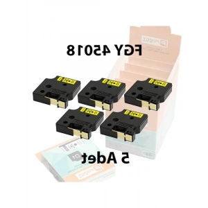 12 mm x 7 mt Plastik Sarı Etiket ile 5li Eko Paket