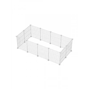 12 Panel Beyaz Metal Kedi Köpek Kuş Evi Oyun Parkı