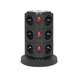 12 Prizli Akım Korumalı Masa Üstü Priz - 4 USB Girişi ile