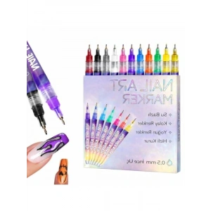 12 Renk Oje Sanatı Kalemi Seti, Su Bazlı