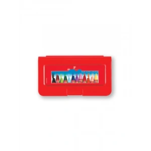 12 Renkli Altıgen Pastel Boya Seti, Plastik Kutu