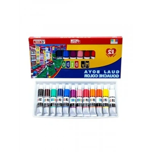 12 Renkli Guaj Boya Seti - Yüksek Kaliteli, Canlı Renkler