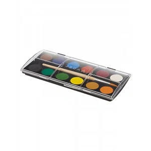 12 Renkli Suluboya Seti, 24 mm Tablet, Fırça Dahil