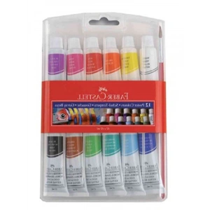 12 Renkli Tüp Guaj Boya Seti, Faber-Castell Kalitesi
