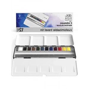 12 Su Bazlı Aquarellfarben Seti, 1/2 Nap, Blue Box