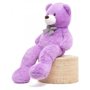 120 cm Papyonlu Peluş Ayı - Mor Renk, Sevgiliye Özel Hediye