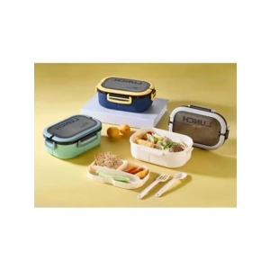 1200 ml 2 Katlı 6 Bölmeli BPAsız Beslenme Kutusu - Mavi