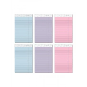 12,7 x 20,3 cm Boyutunda 50 Yapraklı Renkli Legal Pad Seti