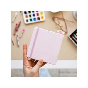 12x12 cm Pembe Sert Kapak Eskiz Defteri, 80 Yaprak 140 gr.