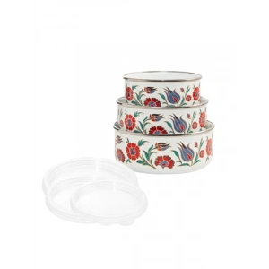 14-16-18 cm Emaye Üçlü Saklama Kabı Seti