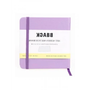 140 gr. Çizgisiz Sketchbook - 12x12cm, Lila Sert Kapak