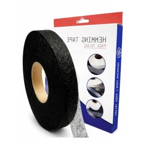 1.5 cm x 100 m Çift Taraflı Yapışkan Tela, Siyah Renk