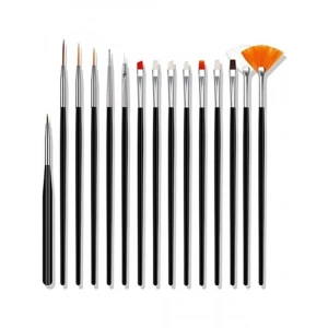 15 Parça Profesyonel Nail Art Fırça Seti, Tırnak Sanatı İçin