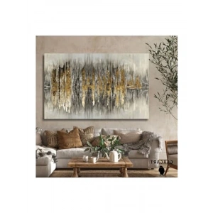150 x 100 cm Çizgisel Soyut Tasarımlı Yatay Kanvas Tablo