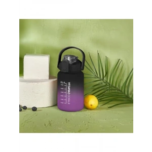 1500 ML Pipetli Motivasyon Matara (Siyah - Mor)