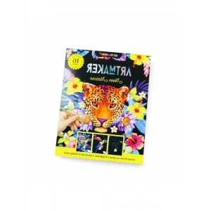 16 Panel Kazımalı Boyama Seti, Şablon ve Kalemli Scratch Art