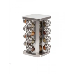 16’lı Kare Metal Döner Baharatlık Seti