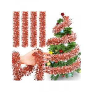 1.7 Metre Kırmızı Kalın Yılbaşı Püskül Süsü Tinsel Garland