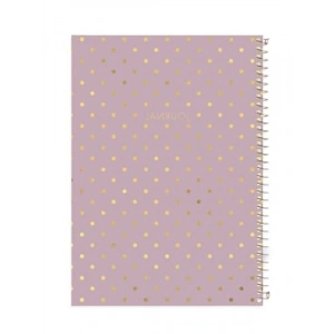 17x24 cm Lila Çizgili Defter, Puantiyeli Tasarım ile