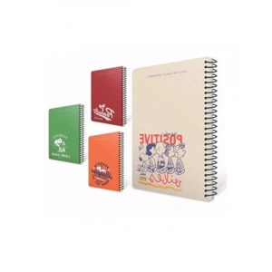 17x24 cm Spiralli Sert Kapaklı Çizgili Defter, 80 Yaprak