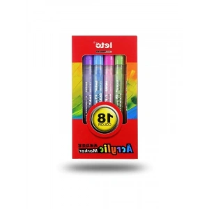 18 Adet Suya Dayanıklı Akrilik Marker Kalem Seti