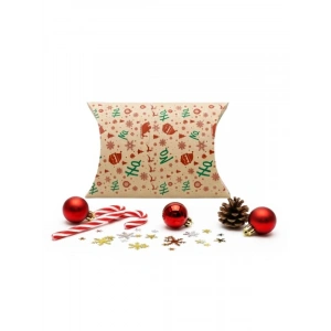 18x20 cm Yılbaşı Temalı Yastık Hediye Kutusu Seti (2 Adet)